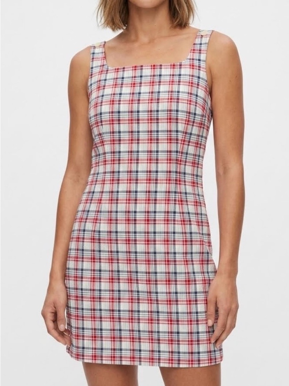 Vintage Tommy Hilfiger Plaid Mini Dress Sz 8 Modern Prep Sporty Preppy